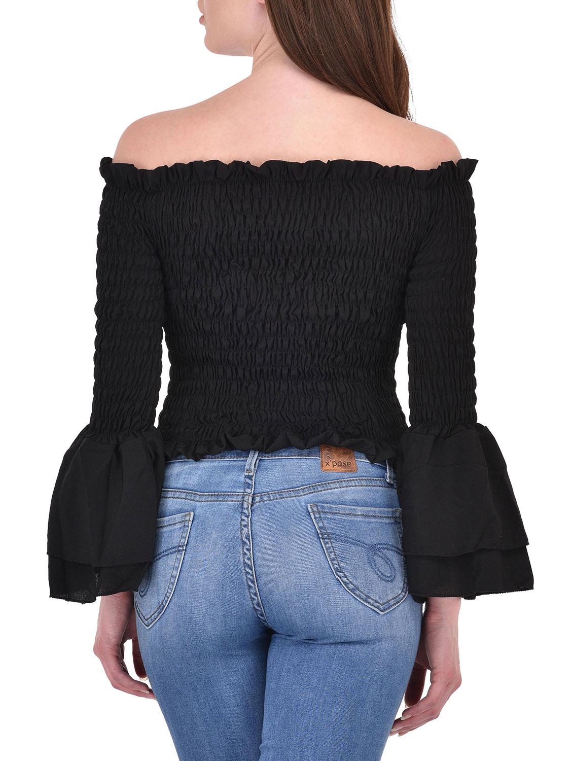black viscose regular top - 13696287 - Standard Image - 2