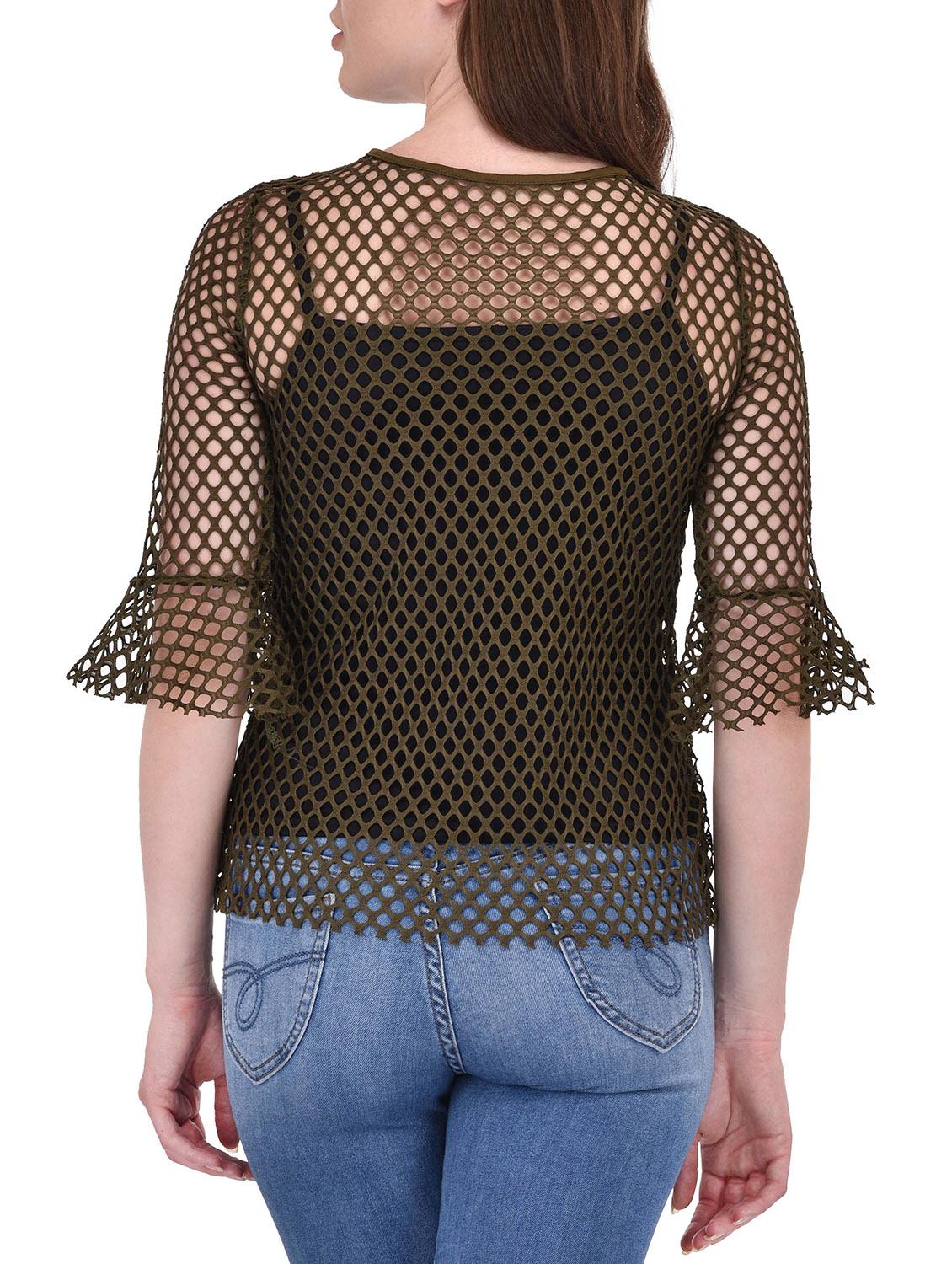 olive net regular top - 13696293 - Standard Image - 2