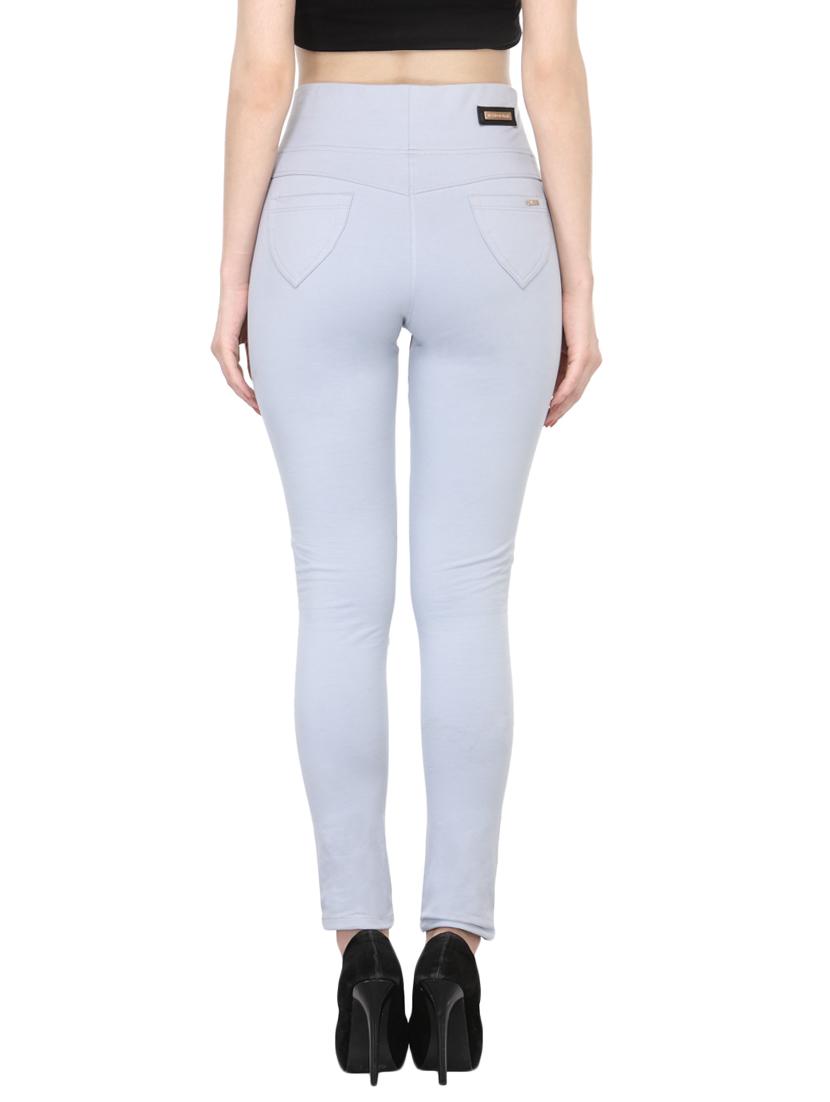 solid grey cotton jegging - 13698181 - Standard Image - 2