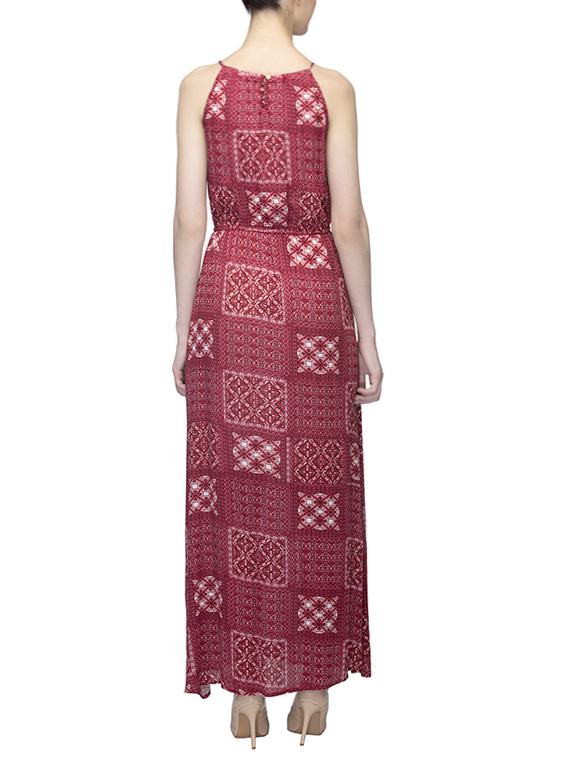 red printed viscose maxi dress - 13698662 - Standard Image - 2