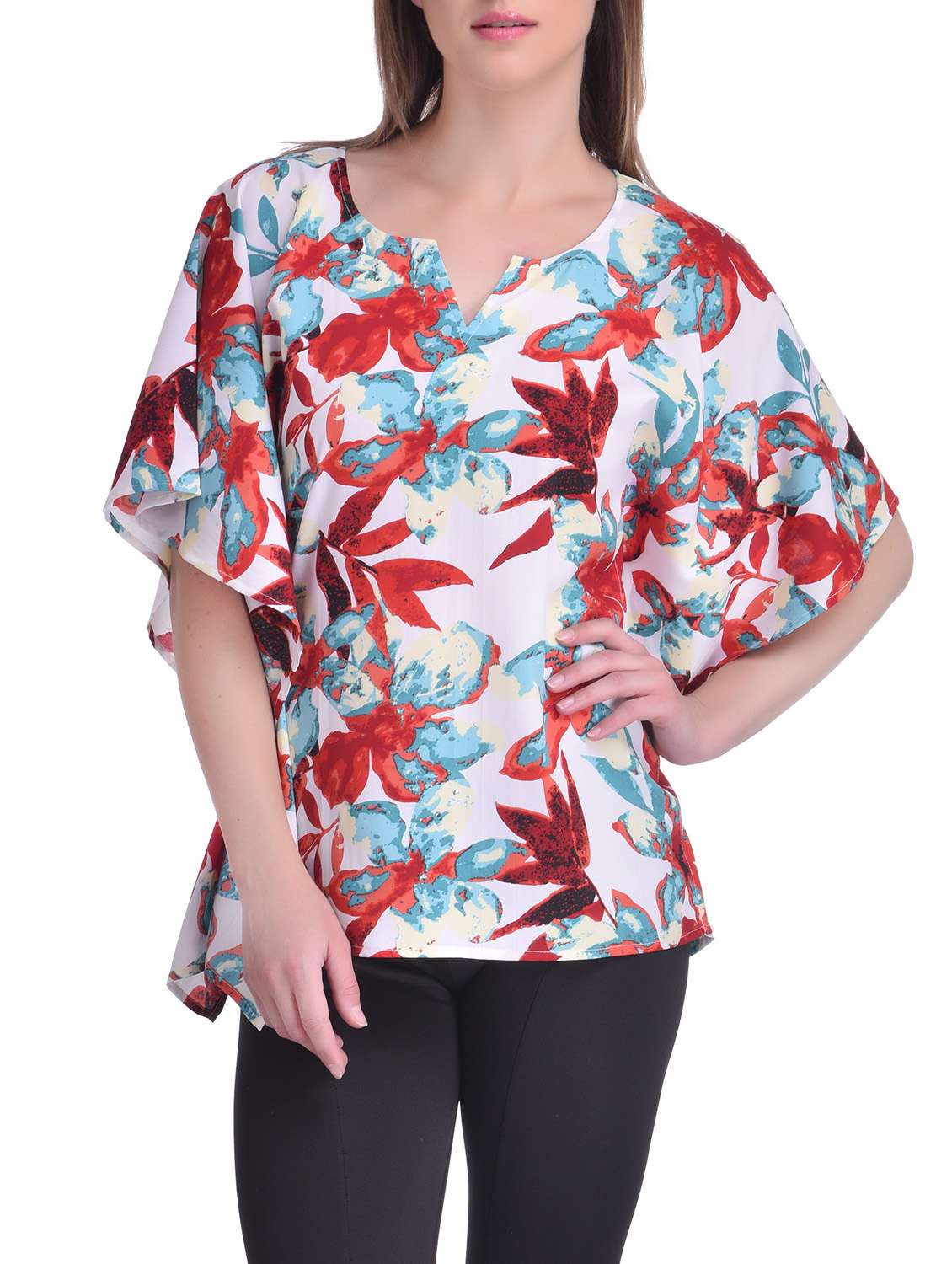 multi colored crepe kaftan