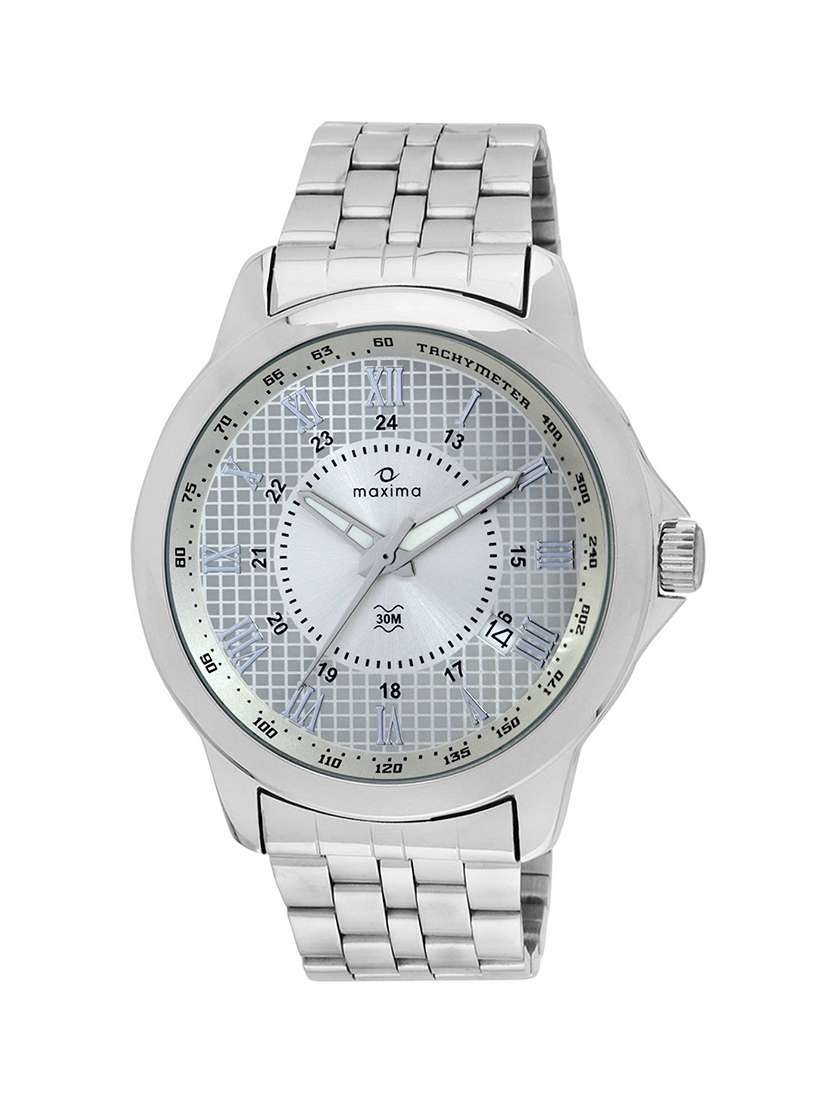 maxima silver dial watch for  men -  24110cmgi