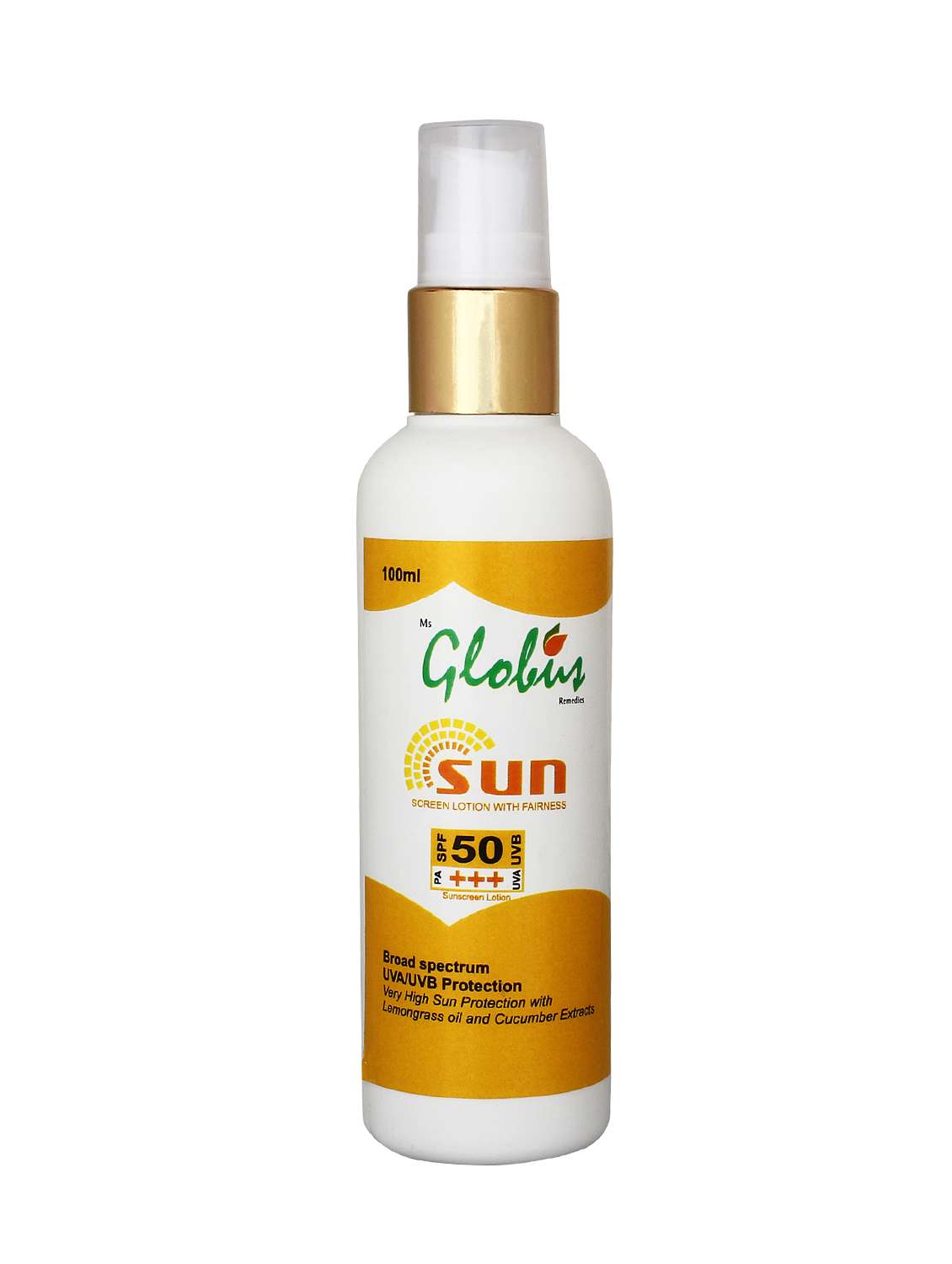 sunscreen  with lemongrass and cucumber extracts..
