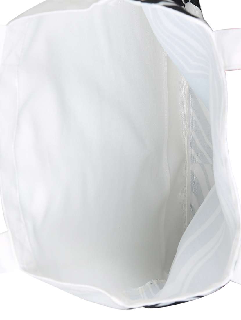 white polyester printed tote - 13710043 - Standard Image - 2