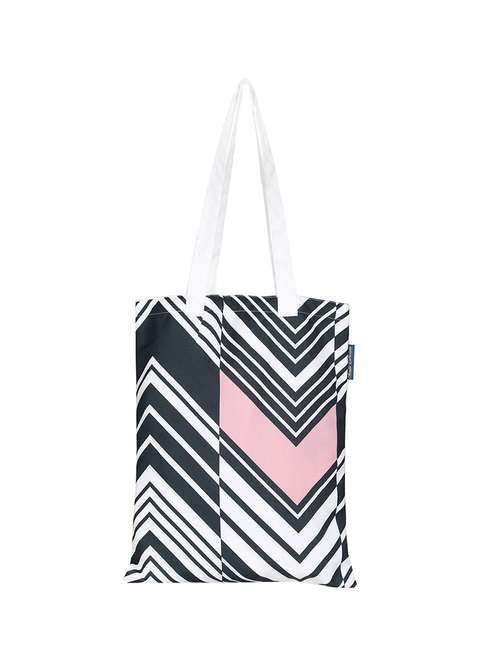 white polyester printed tote - 13710045 - Standard Image - 0