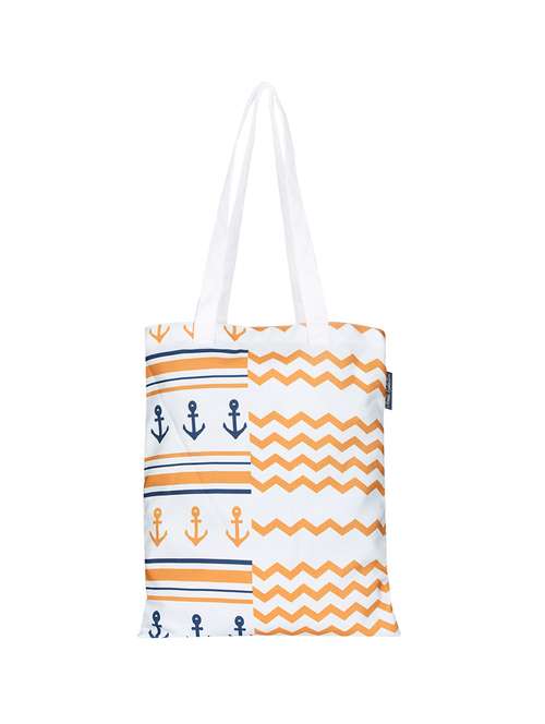 white polyester printed tote - 13710046 - Standard Image - 0