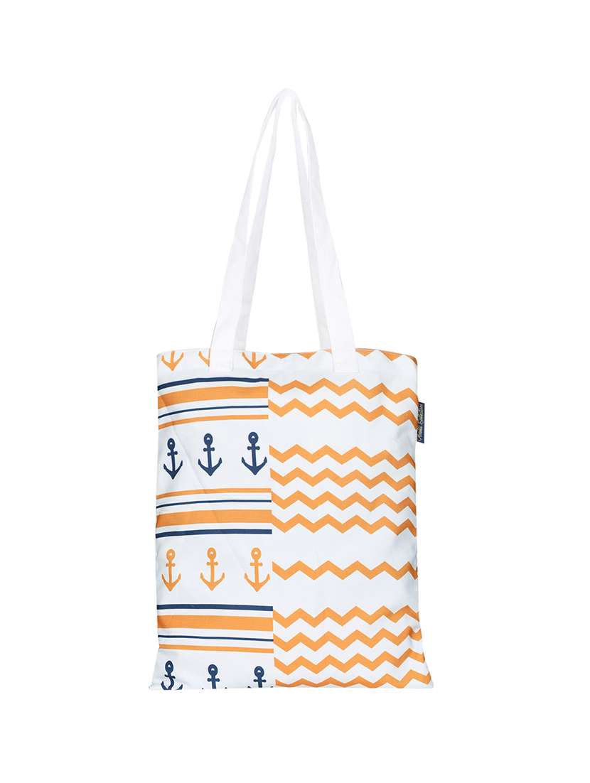 white polyester printed tote - 13710046 - Zoom Image - 0