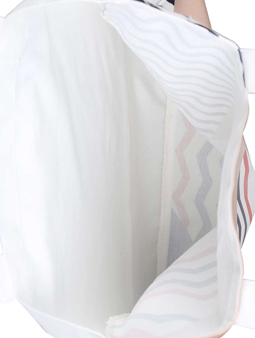 white polyester printed tote - 13710047 -  Standard Image - 2