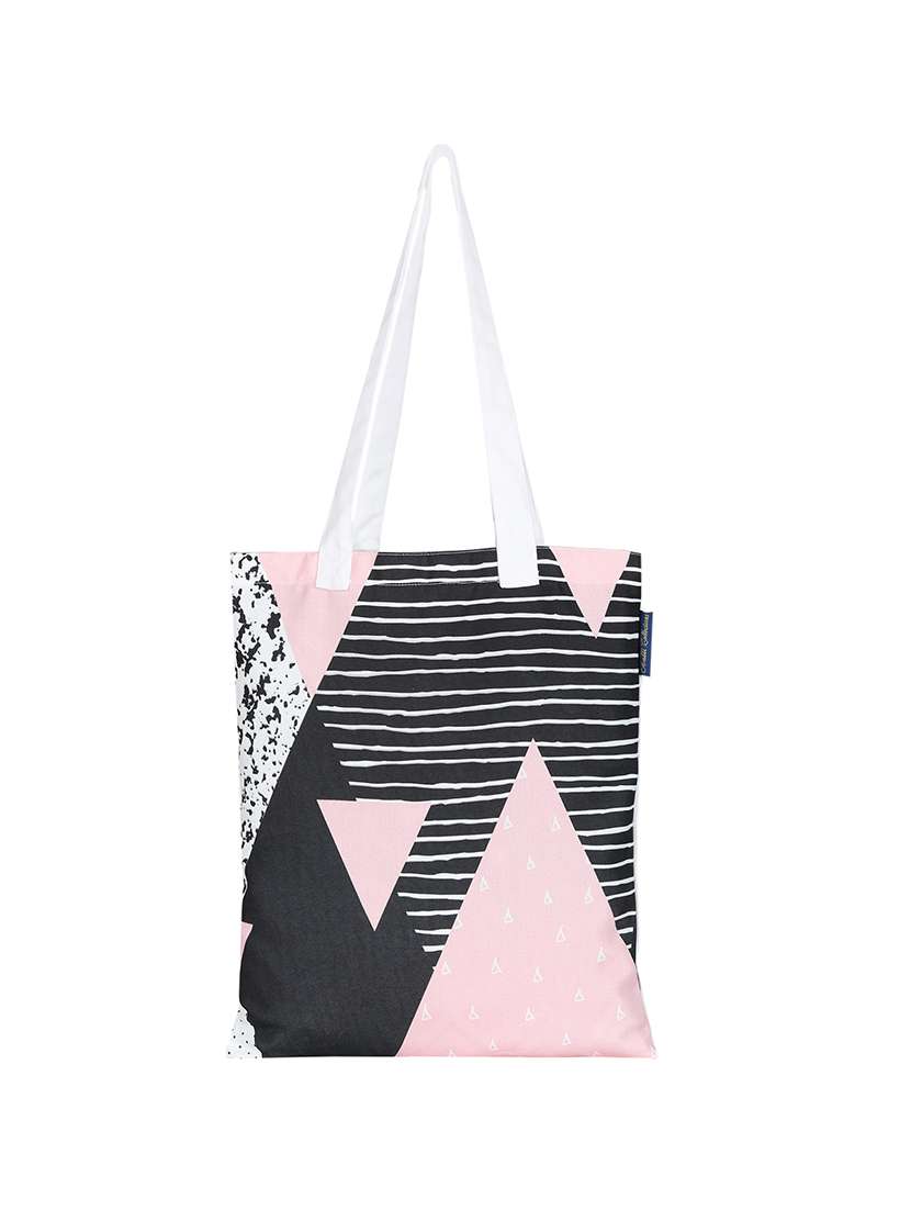 white polyester printed tote