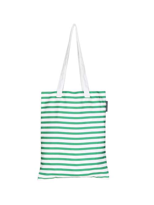 white polyester printed tote - 13710049 - Standard Image - 0