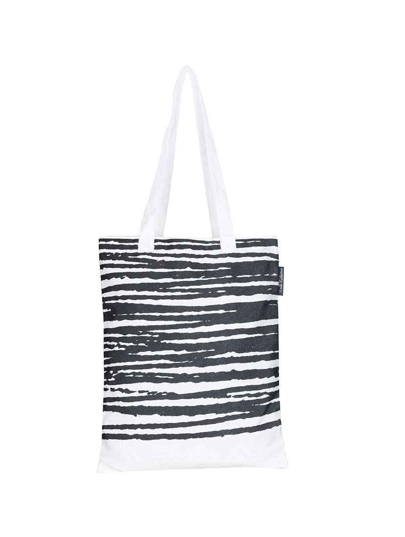 white polyester printed tote