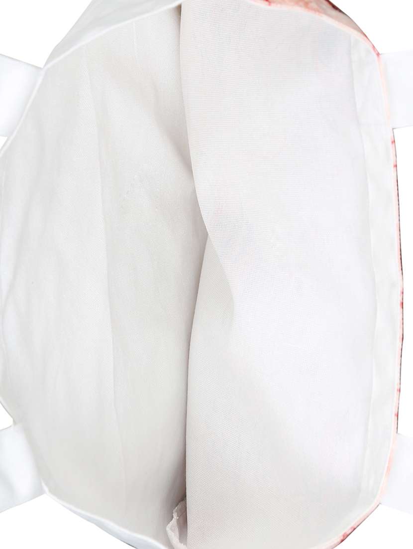 white polyester printed tote - 13710054 -  Standard Image - 2