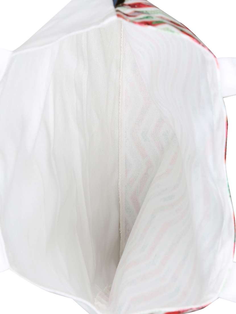 white polyester printed tote - 13710055 - Standard Image - 2
