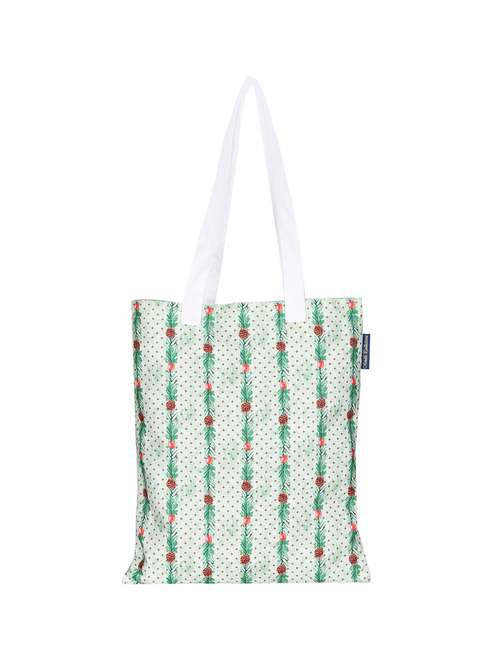 white polyester printed tote - 13710056 -  Standard Image - 0