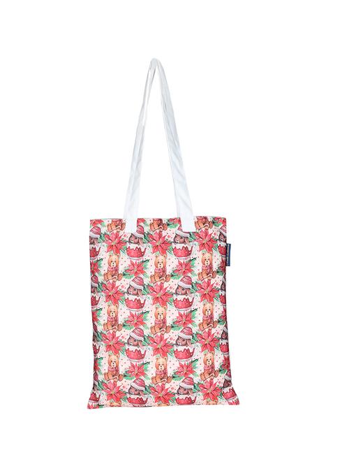 white polyester printed tote - 13710058 -  Standard Image - 0