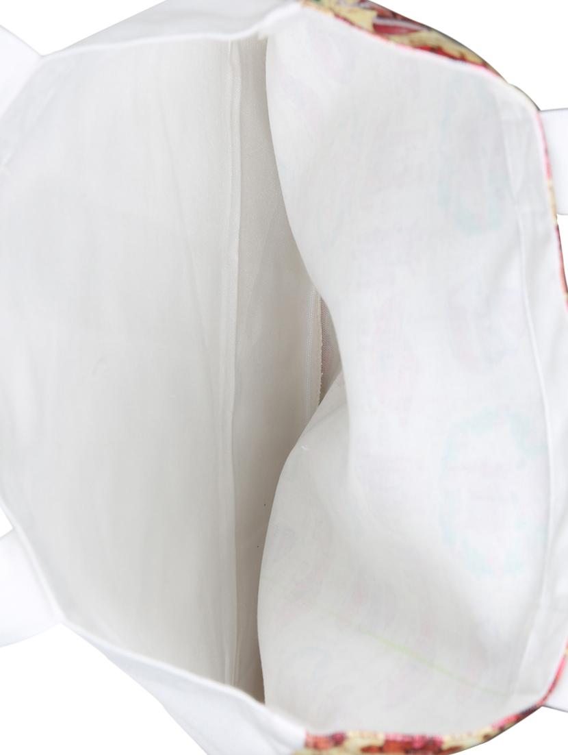 white polyester printed tote - 13710059 - Standard Image - 2