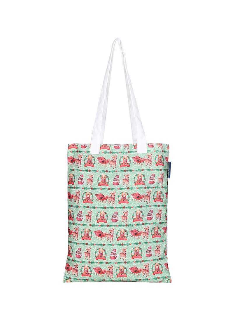white polyester printed tote