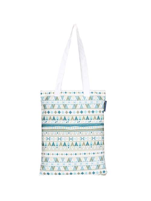 white polyester printed tote - 13710066 - Standard Image - 0