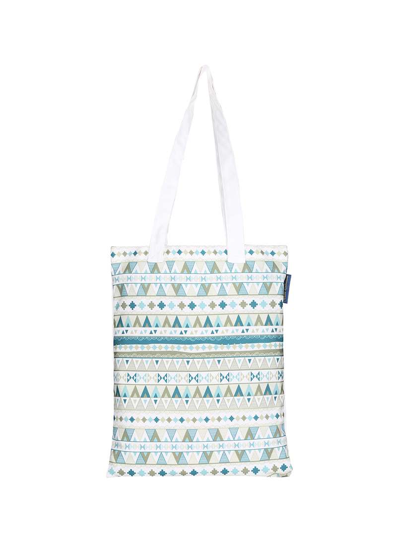 white polyester printed tote - 13710066 - Zoom Image - 0