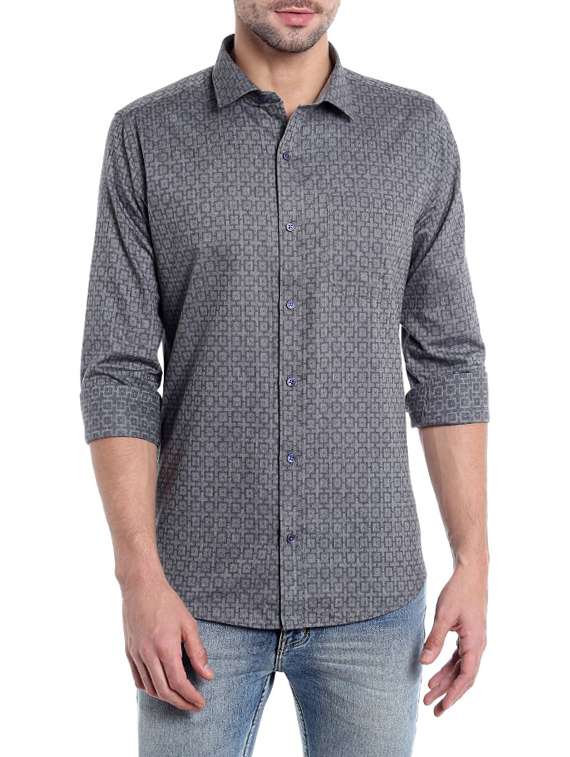grey cotton casual shirt