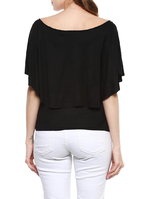 black jersey layered top - 13712060 - Standard Image - 2