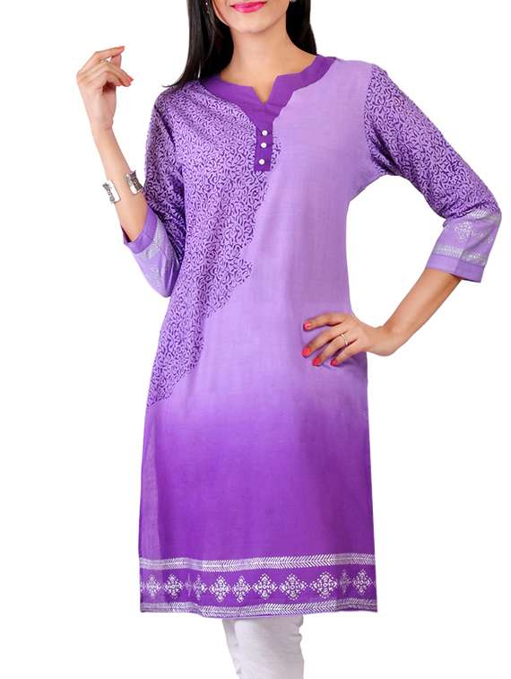 purple cotton straight kurta