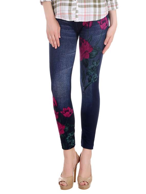 printed blue jegging