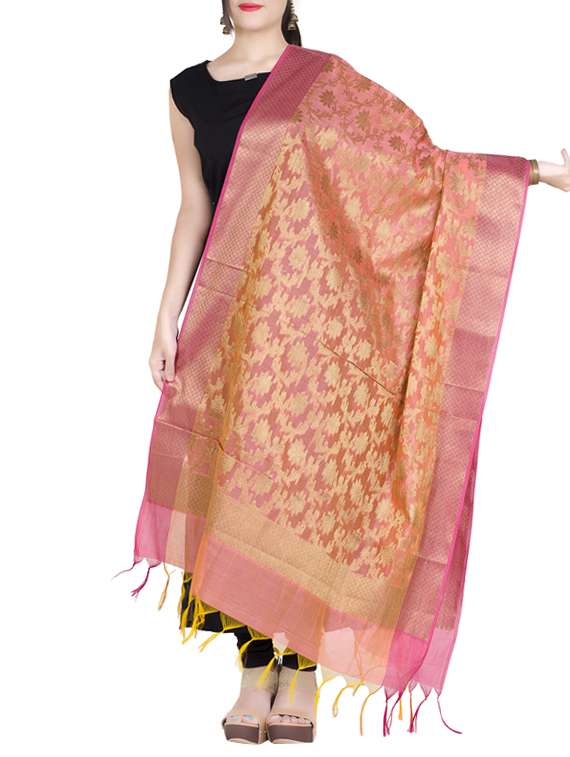 chandrakala orange banarasi dupatta