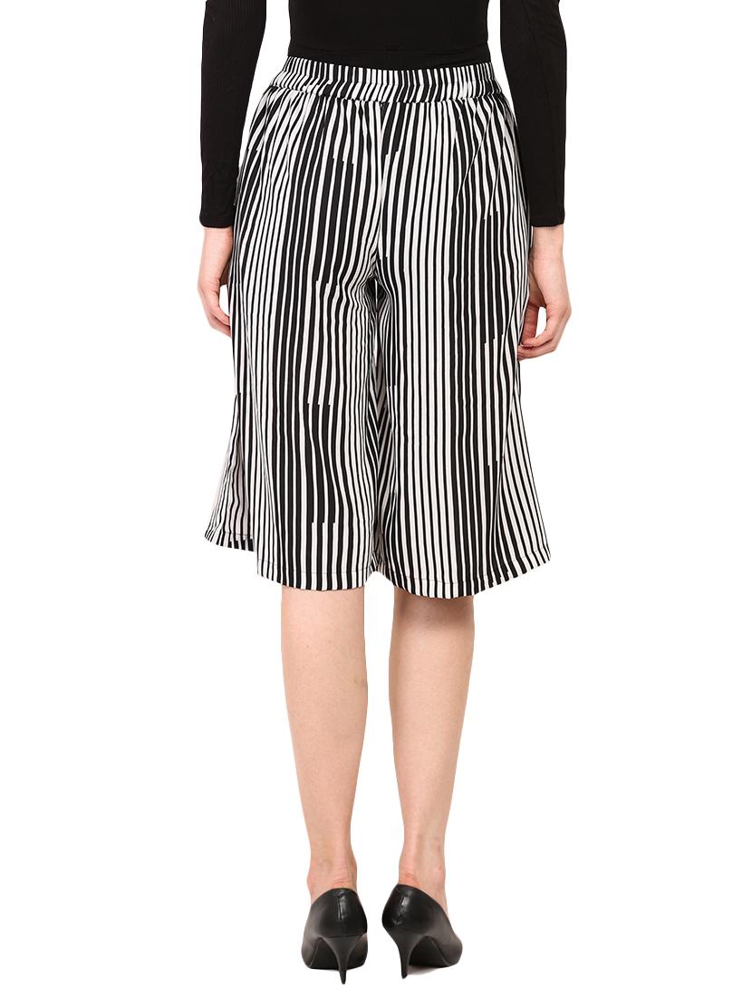 black stripped culottes capri - 13732973 - Standard Image - 2