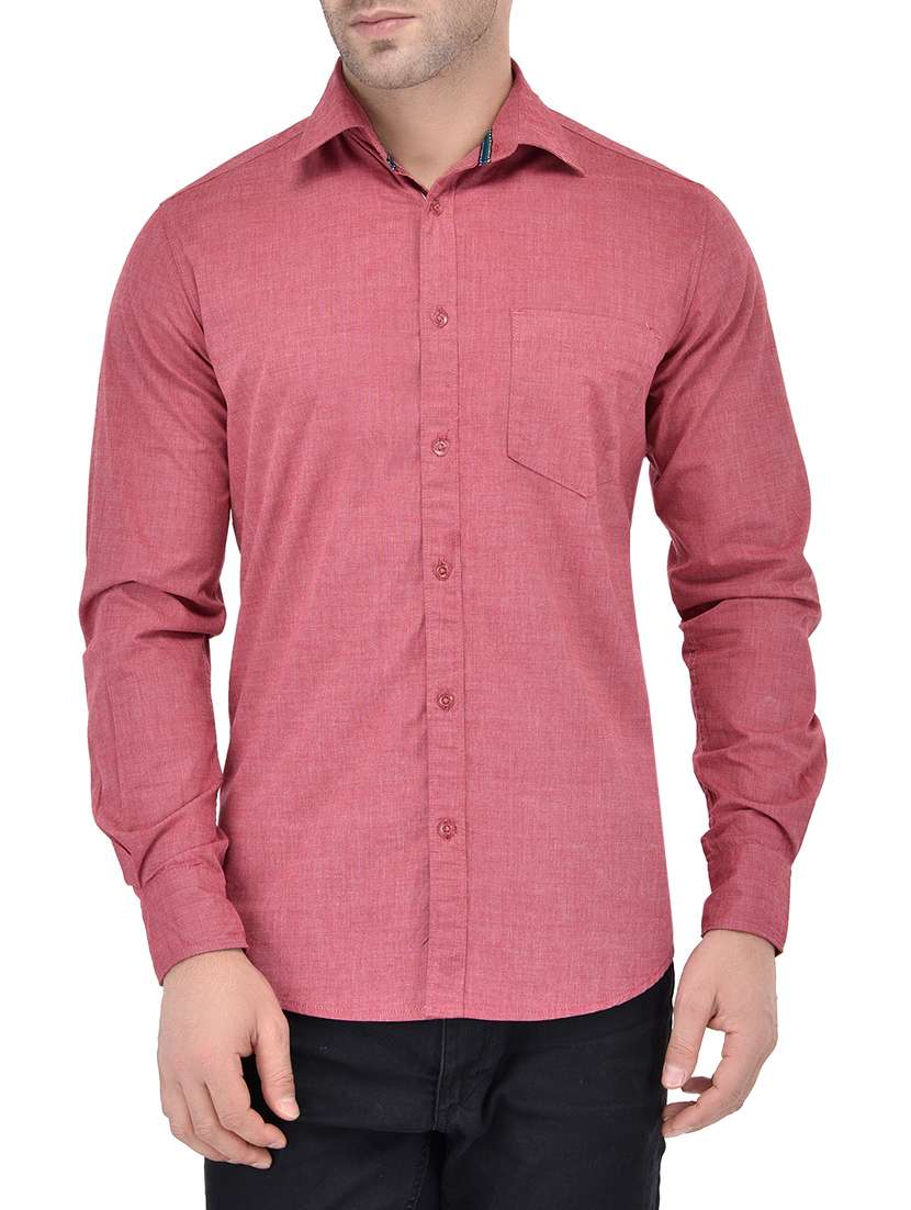 red cotton casual shirt