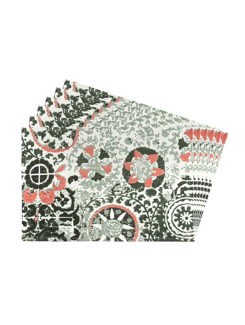 multicolored printed cotton canvas placemats for dining table