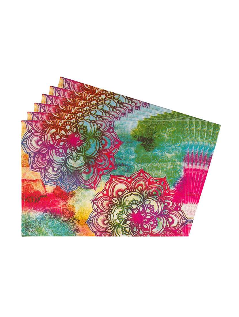 multicolour floral printed cotton canvas placemats for dining table