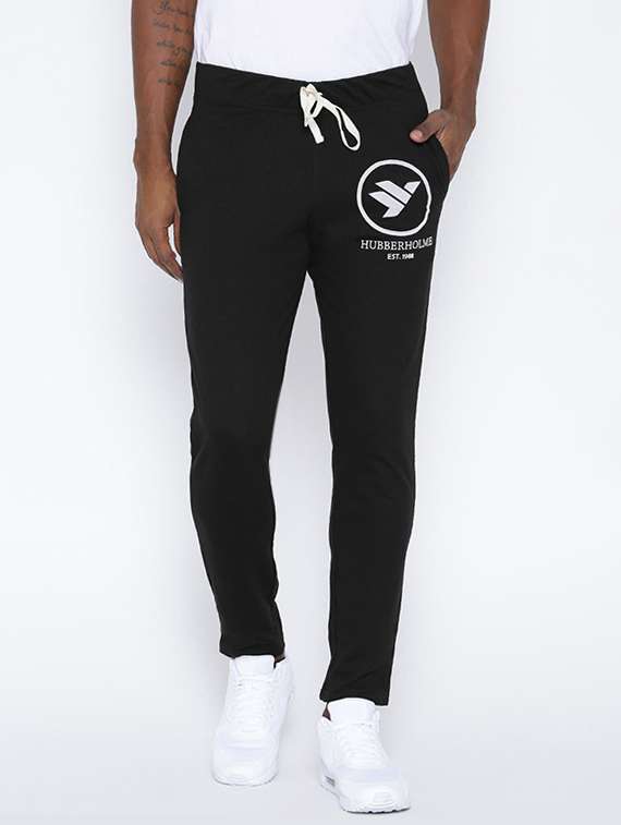 black cotton joggers track pant