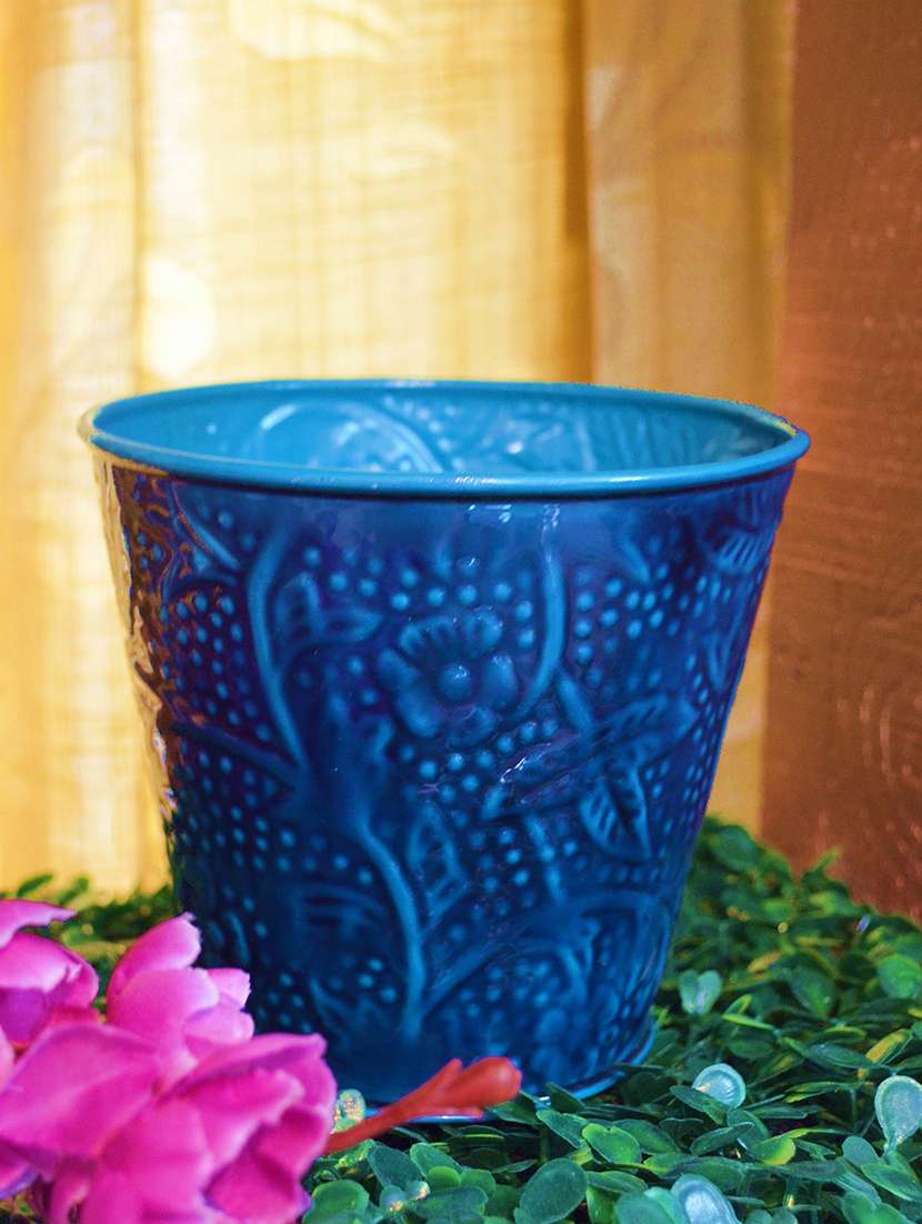 Blue Metal Planter