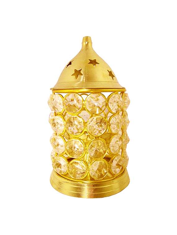 decorate india brass crystal akhand diya