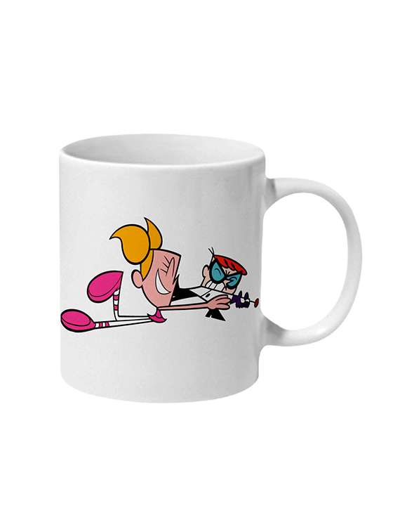 mooch wale dexter and deedee fighting for the remote ceramic mug
