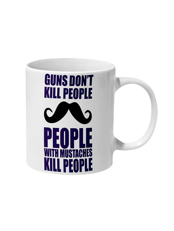 mooch wale guns dont kill people mustaches kill people ceramic mug