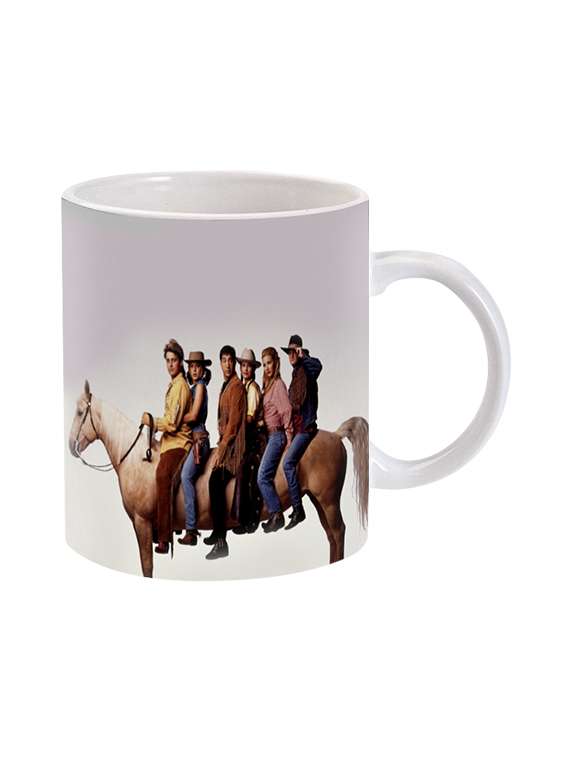 mooch wale friends on a horse ceramic mug