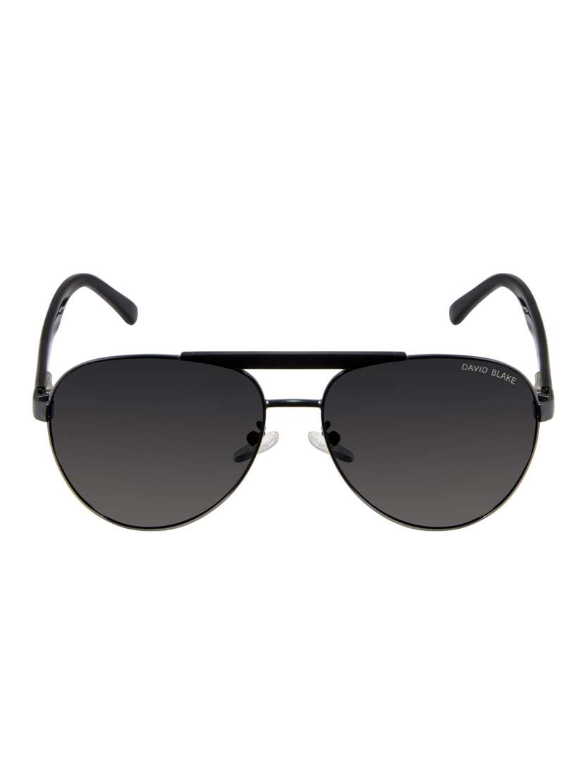 david blake black aviator polarized, uv protection sunglass