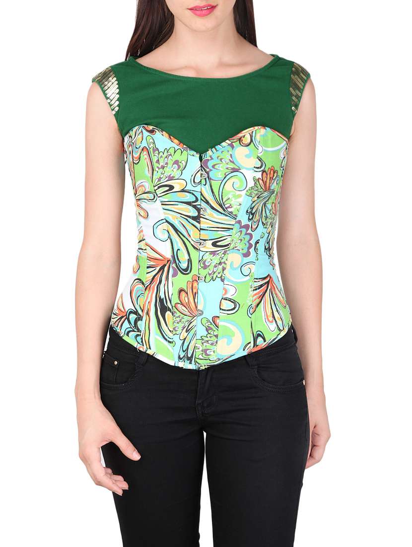 lace up back over-bust corset top