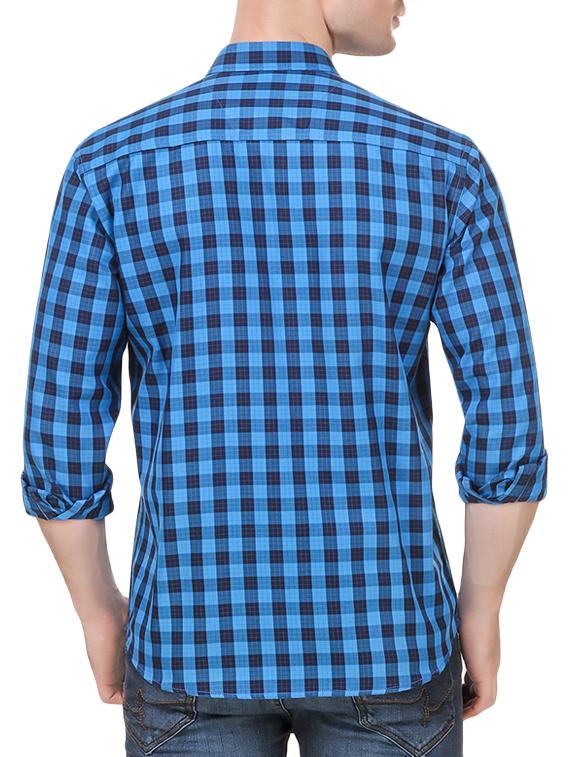 blue cotton casual shirt - 13739529 - Standard Image - 2