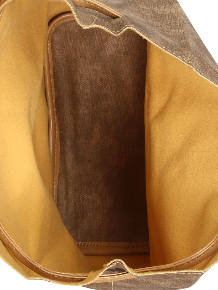 brown leatherette regular handbag - 13740700 - Standard Image - 2