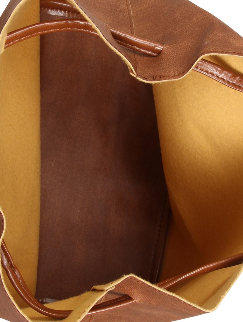 brown leatherette regular handbag - 13740702 - Standard Image - 2