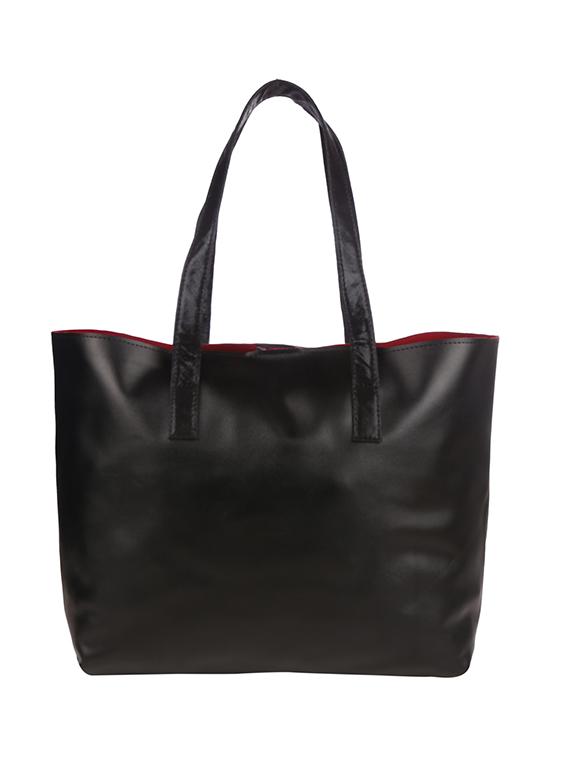 black leatherette regular tote - 13740703 - Standard Image - 2