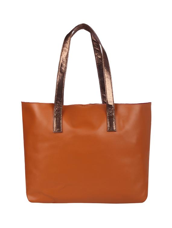 tan leatherette regular tote - 13740708 - Standard Image - 2