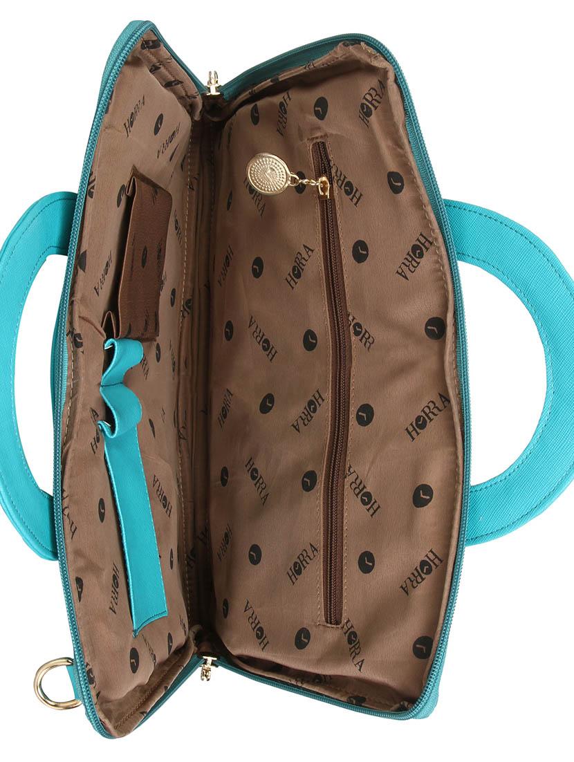 blue leatherette laptop bag - 13740747 - Standard Image - 2