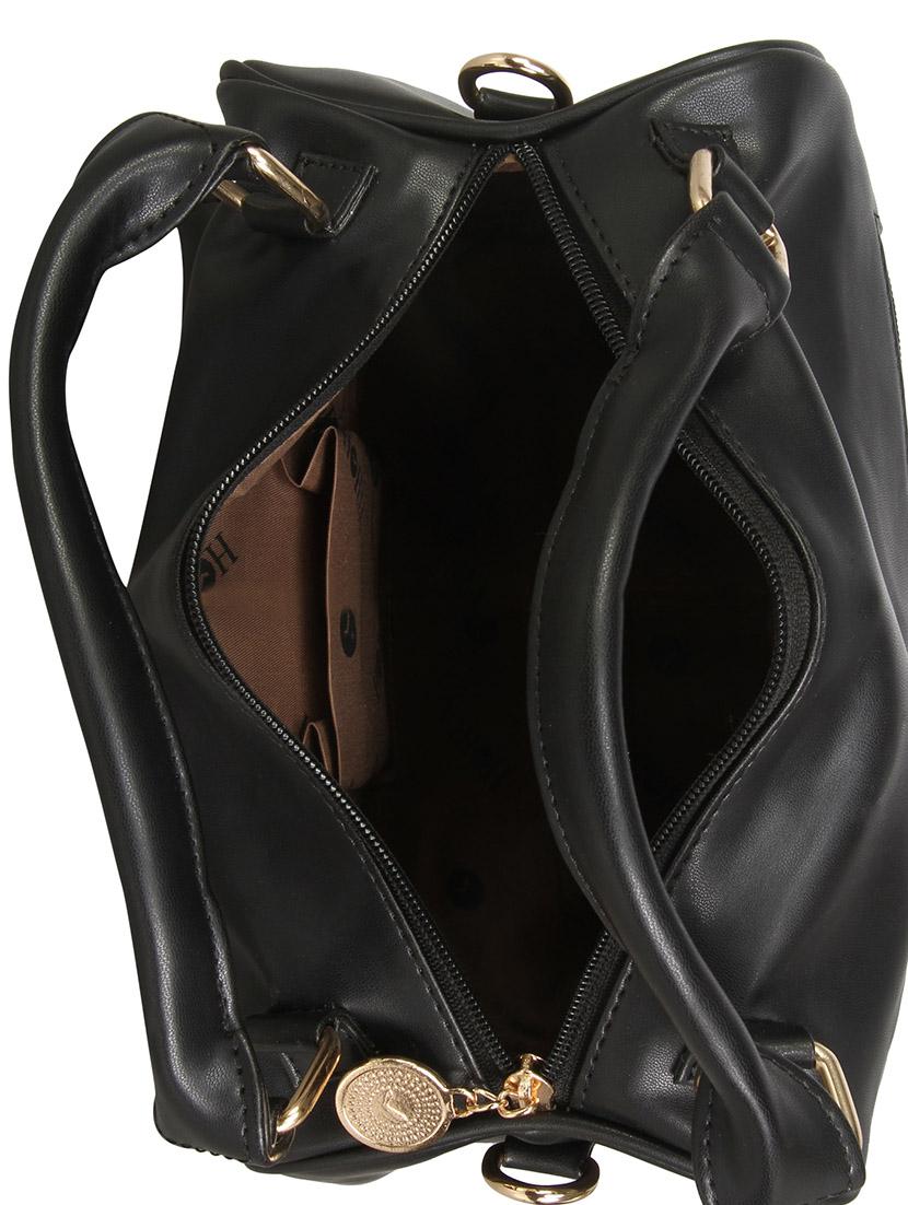 black leatherette regular handbag - 13740750 - Standard Image - 2