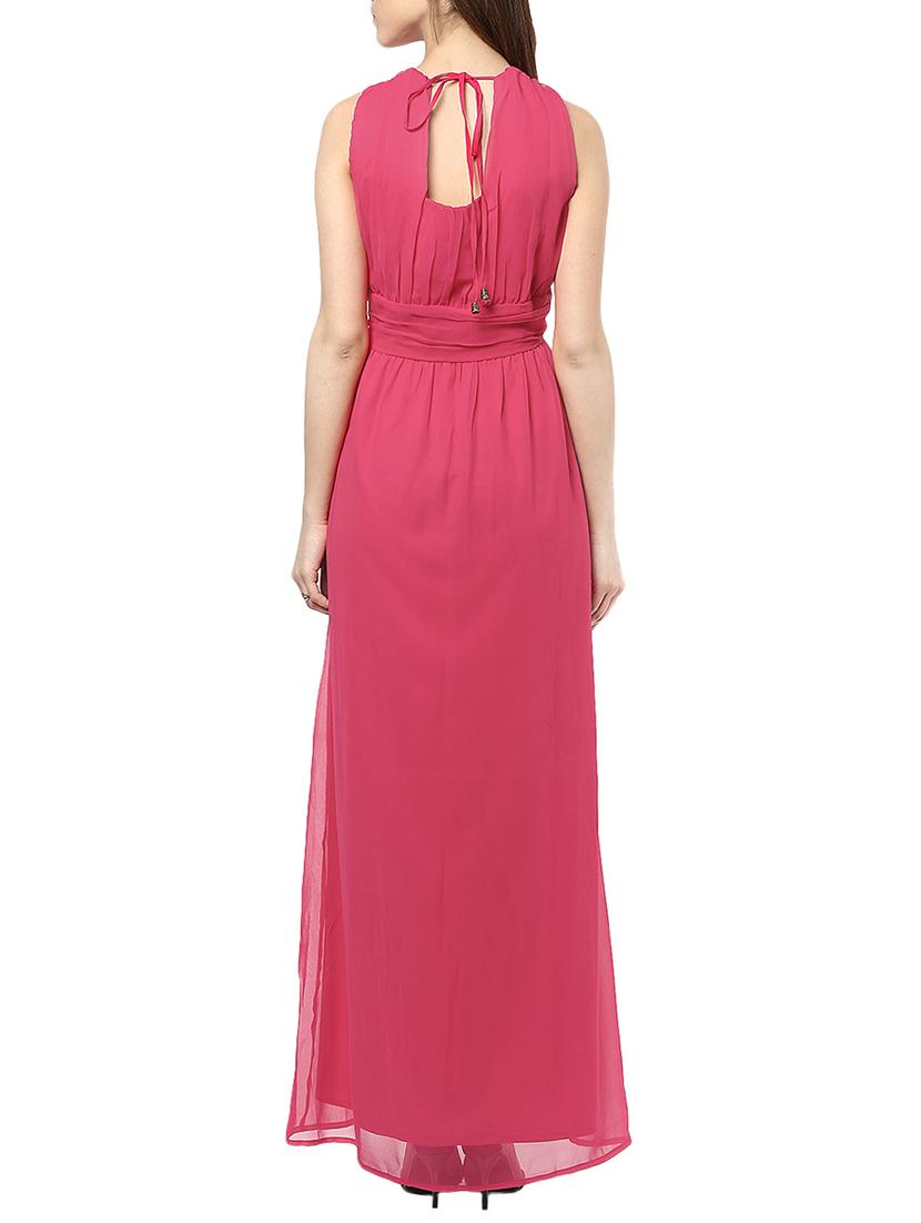 tie back gathered maxi dress - 13741077 - Standard Image - 2