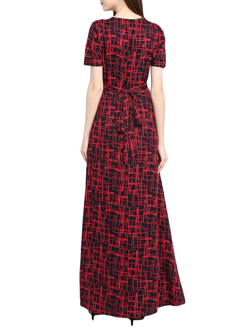 black crepe maxi dress - 13741079 - Standard Image - 2