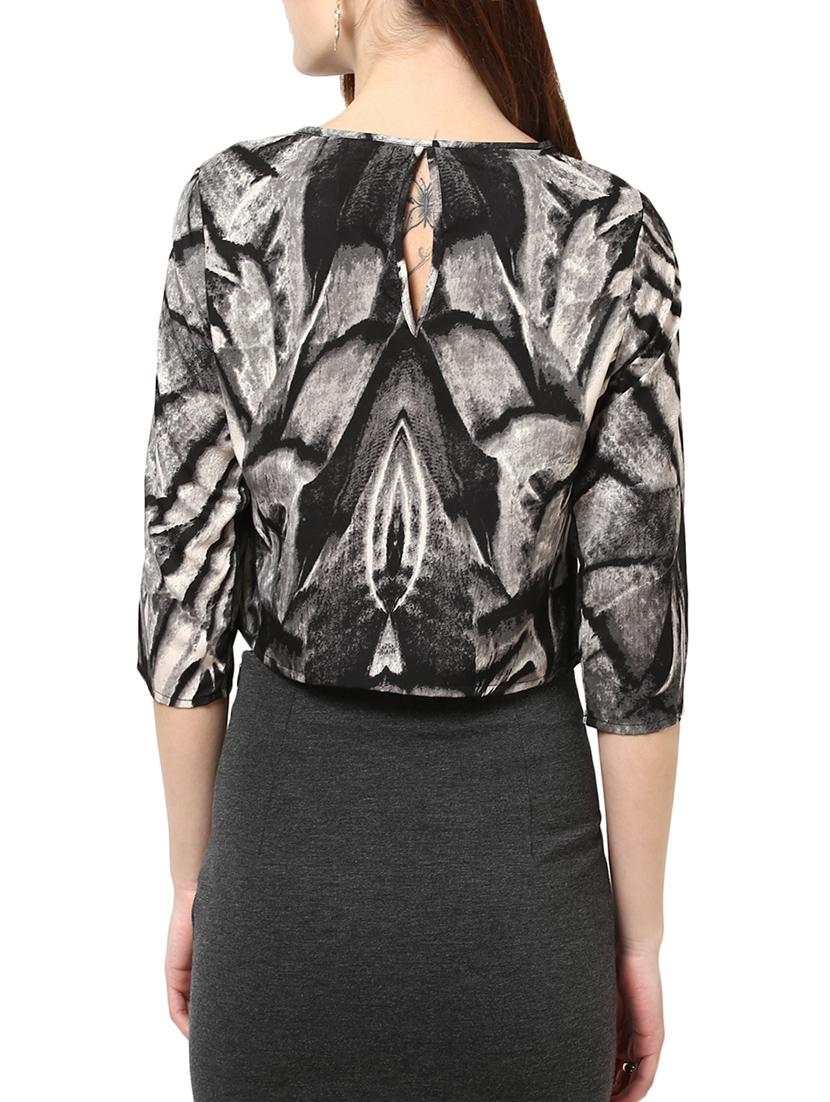 black crepe regular top - 13741093 - Standard Image - 2